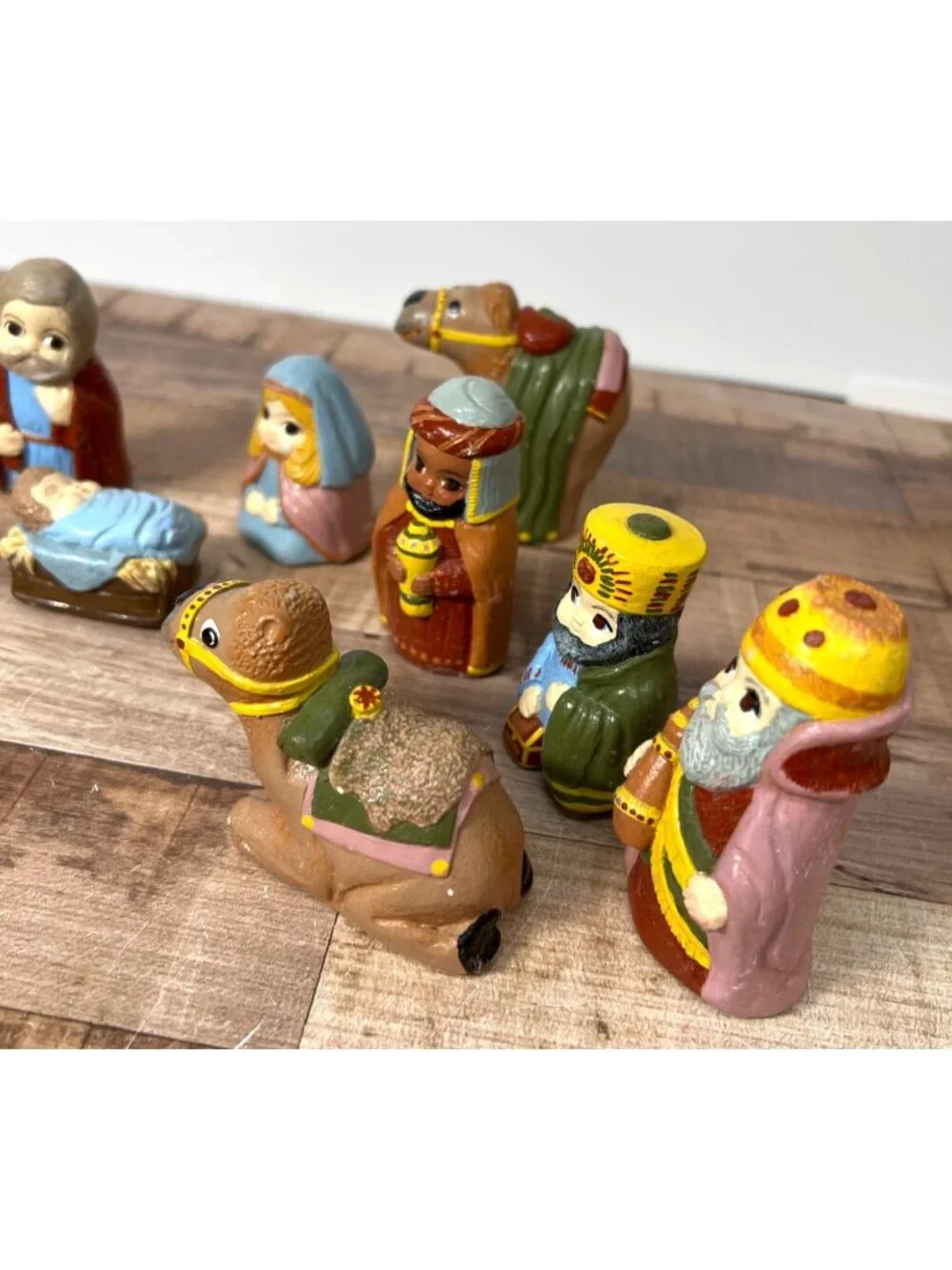 12-Piece Hand-Painted Pre-Cast Ceramic Nativity Set